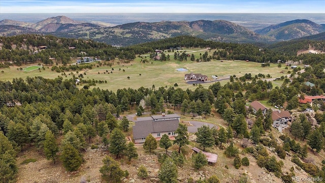 5197 Bear Mountain Dr, Evergreen, CO 80439 - aerial view featuring a mountain view