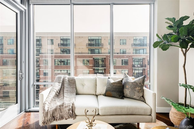 interior space featuring wood finished floors