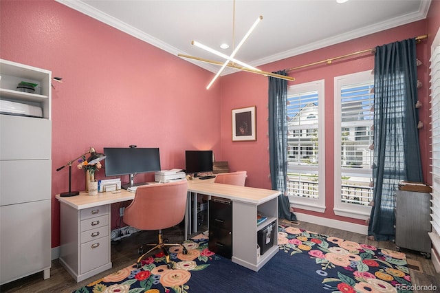 9380 Bear River St, Littleton, CO 80125 - office featuring crown molding and wood finished floors
