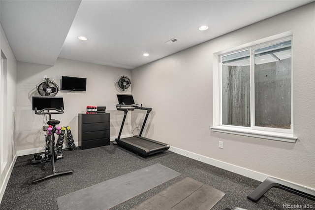 9380 Bear River St, Littleton, CO 80125 - workout area with baseboards and recessed lighting