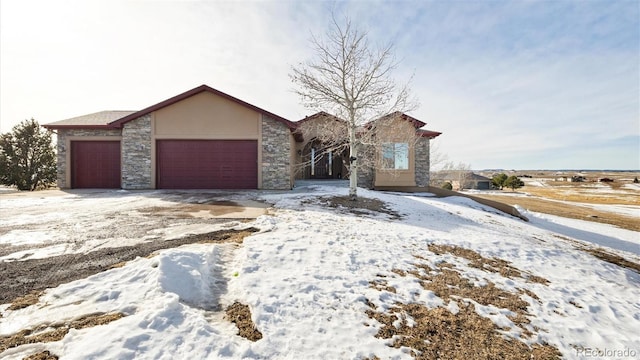 view of front of house with a garage