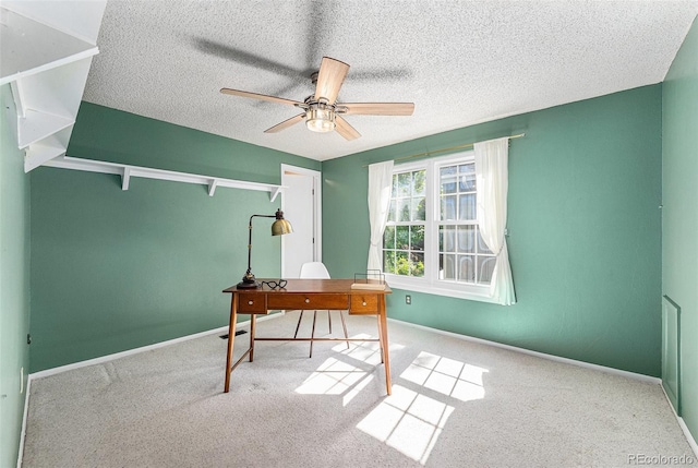 8002 Field Ct, Arvada, CO 80005 - office with ceiling fan, carpet, and a textured ceiling