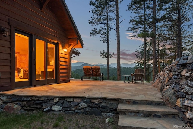 2929 Highlands View Rd, Evergreen, CO 80439 - view of patio featuring a mountain view