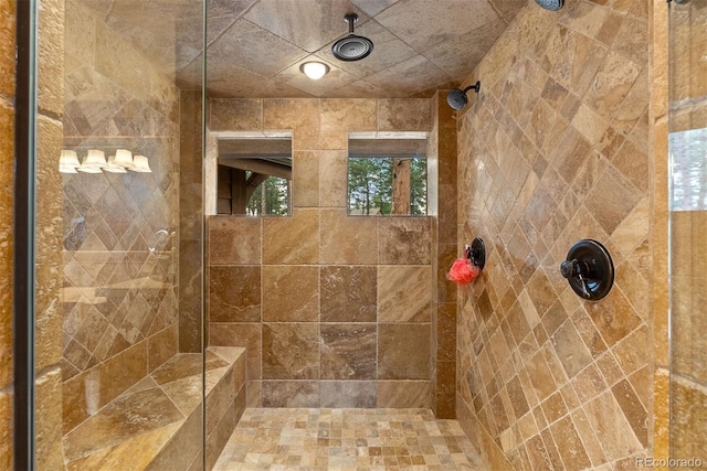 2929 Highlands View Rd, Evergreen, CO 80439 - full bathroom featuring tiled shower