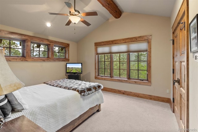2929 Highlands View Rd, Evergreen, CO 80439 - bedroom with multiple windows, carpet flooring, recessed lighting, and a ceiling fan