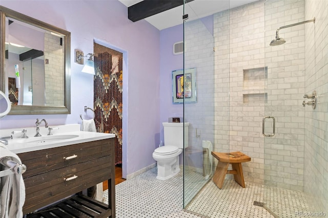 50 Albion St, Denver, CO 80220 - bathroom featuring vanity and a stall shower