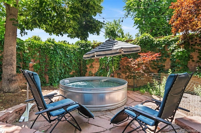 50 Albion St, Denver, CO 80220 - view of patio / terrace featuring a hot tub