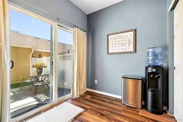 15612 E 96th Way Unit 20B, Commerce City, CO 80022 - office area with dark wood-style floors and baseboards