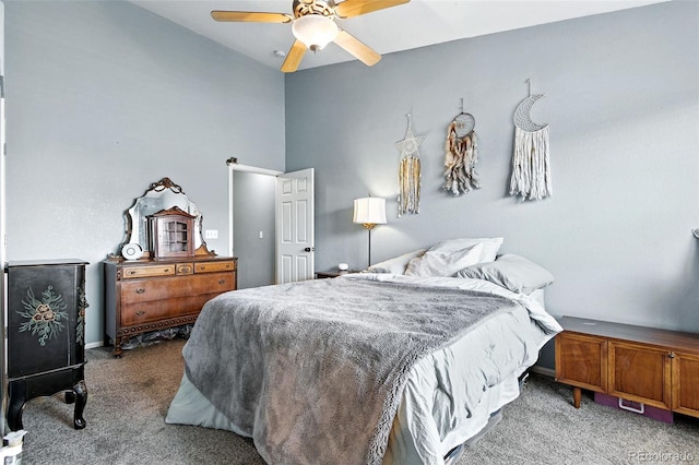 15612 E 96th Way Unit 20B, Commerce City, CO 80022 - carpeted bedroom with a ceiling fan and lofted ceiling