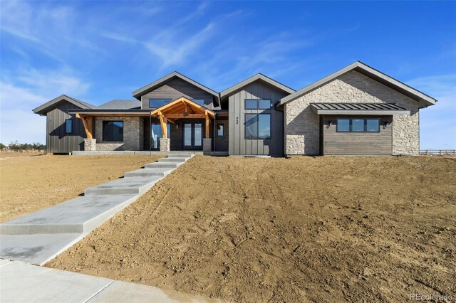 view of front of property with french doors