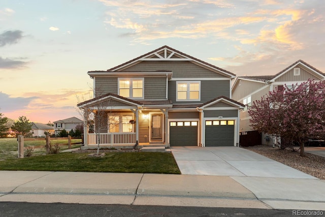 1983 Candleglow St, Castle Rock, CO 80109 - craftsman house with a garage, covered porch, concrete driveway, and a front yard