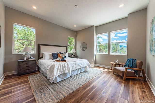 bedroom with wood-type flooring