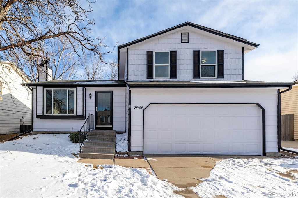 view of front of home featuring a garage