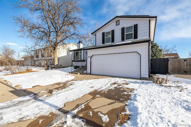 view of property featuring a garage