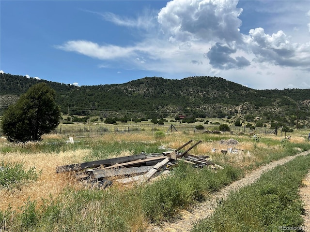 mountain view with a rural view