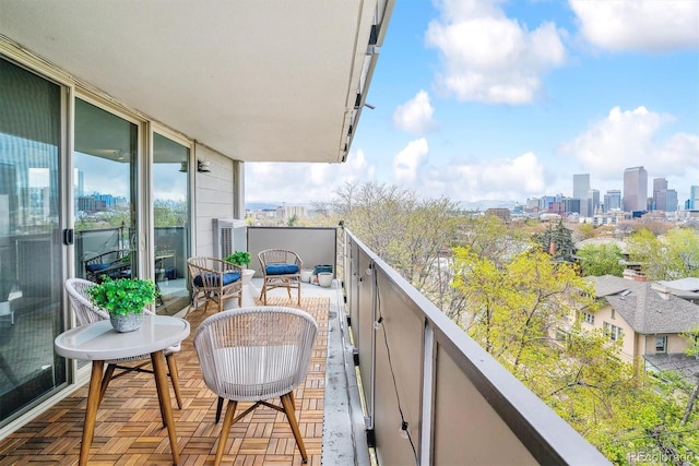balcony with a view of city