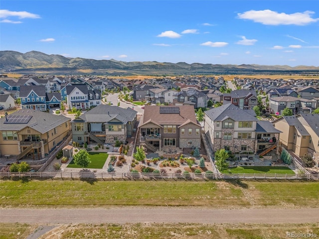 aerial view featuring a mountain view