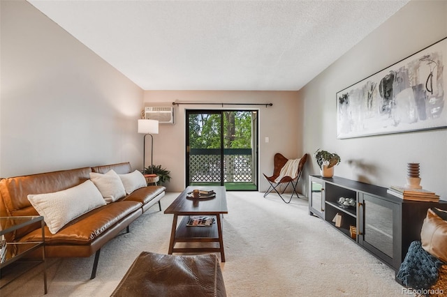 7770 W 38th Ave Unit 207, Wheat Ridge, CO 80033 - carpeted living area with a wall unit AC and a textured ceiling
