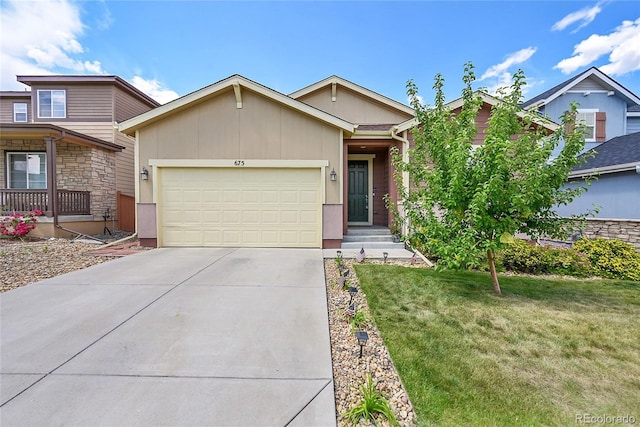 675 W 171st Pl, Broomfield, CO 80023 - view of front of property featuring concrete driveway, a garage, and a front lawn
