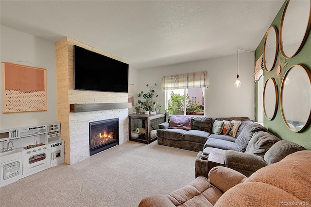 675 W 171st Pl, Broomfield, CO 80023 - carpeted living room with a stone fireplace