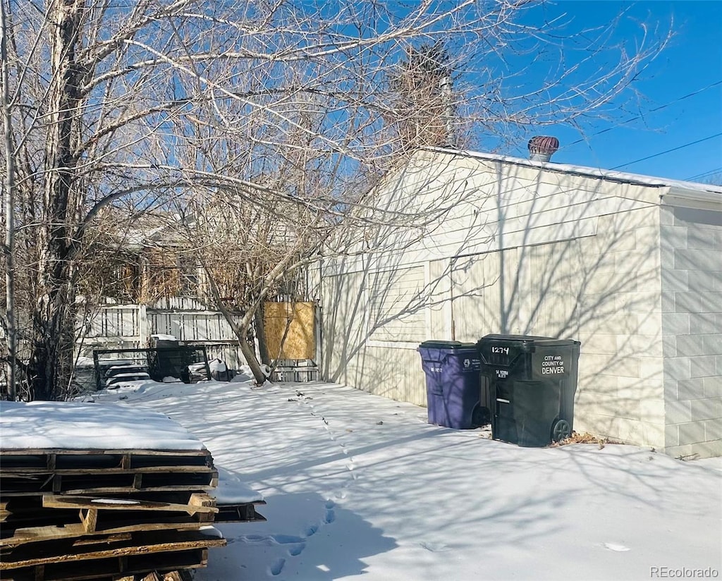 view of snowy yard