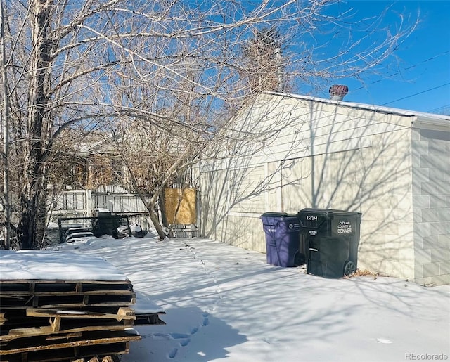 view of snowy yard