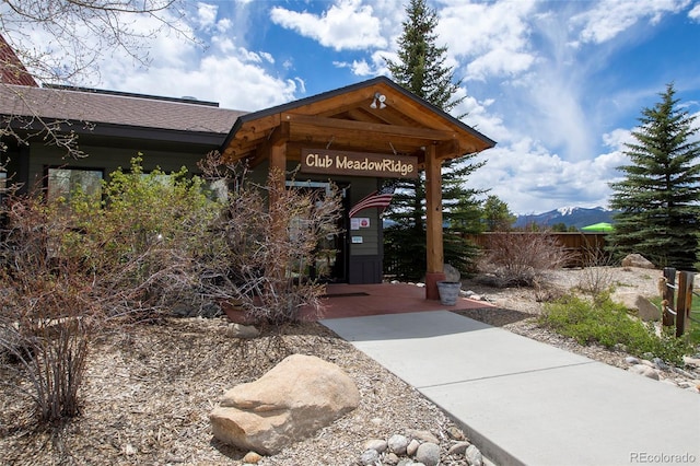 397 County Road 834 Unit 8, Fraser, CO 80442 - entrance to property with a mountain view and a shingled roof