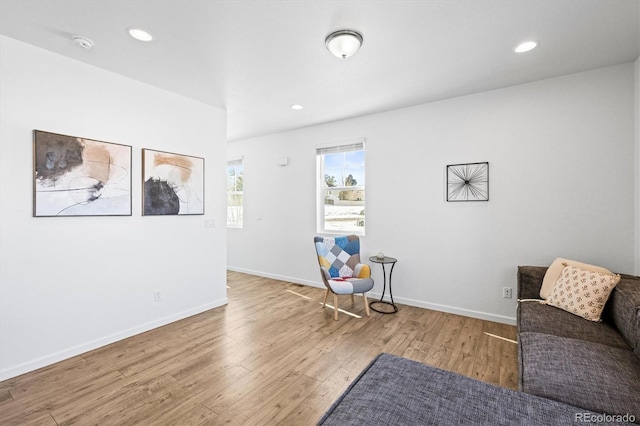 sitting room featuring hardwood / wood-style flooring