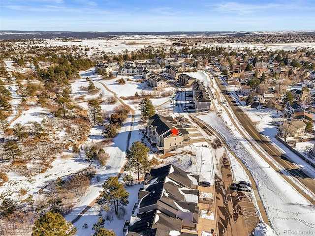 view of snowy aerial view