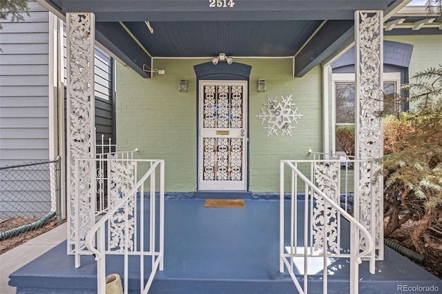 2514 N Humboldt St, Denver, CO 80205 - property entrance with brick siding and a porch