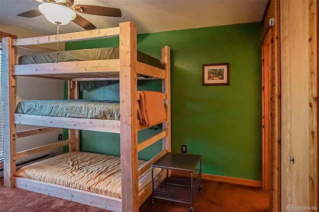 bedroom featuring ceiling fan