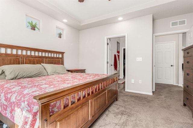 5568 Ceylon St, Denver, CO 80249 - bedroom with light colored carpet, recessed lighting, and ceiling fan