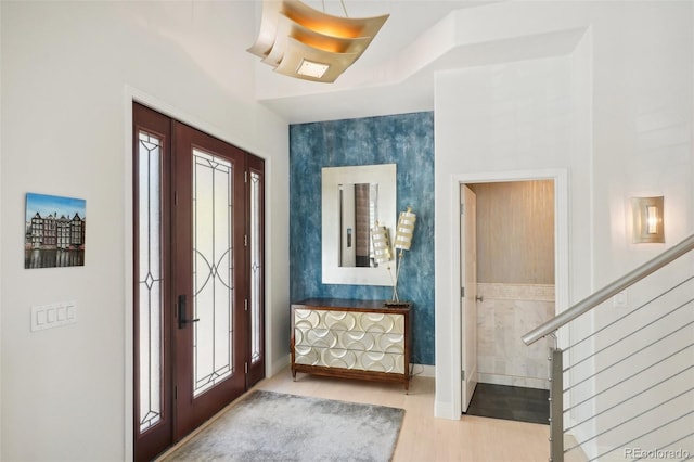 foyer entrance featuring hardwood / wood-style flooring