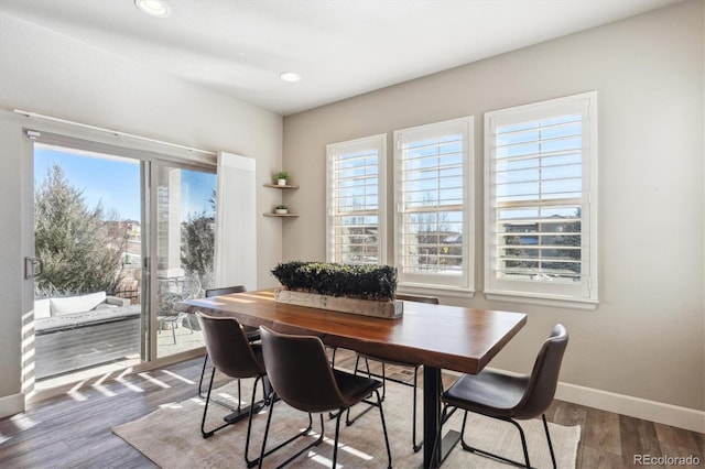 dining room featuring dark wood-type flooring