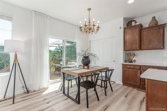 6400 S Ider St, Aurora, CO 80016 - dining room featuring light wood-type flooring, a chandelier, and recessed lighting