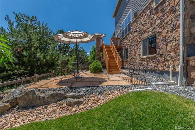 6400 S Ider St, Aurora, CO 80016 - view of yard with a patio and stairway