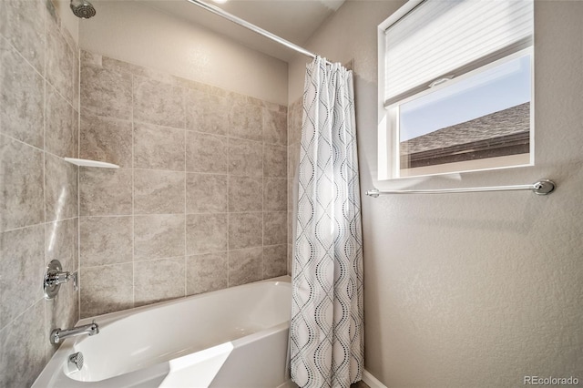 full bath featuring shower / bath combo