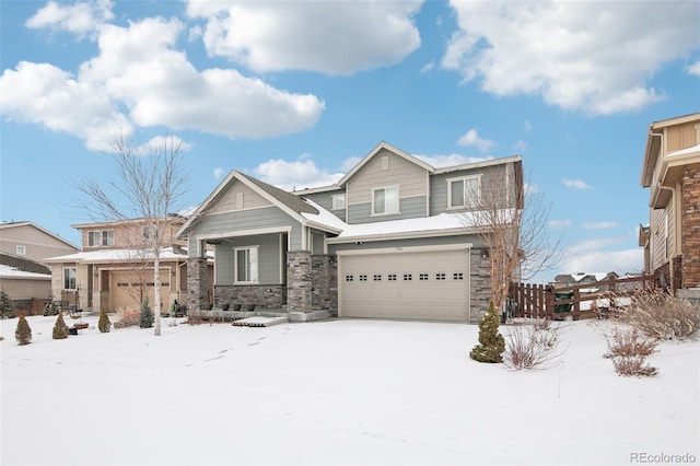 view of front of property featuring a garage