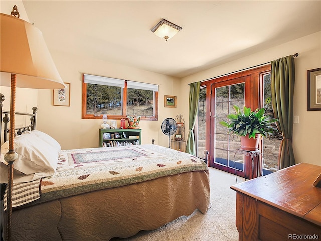 13012 S Wamblee Valley Rd, Conifer, CO 80433 - bedroom with light carpet and access to exterior