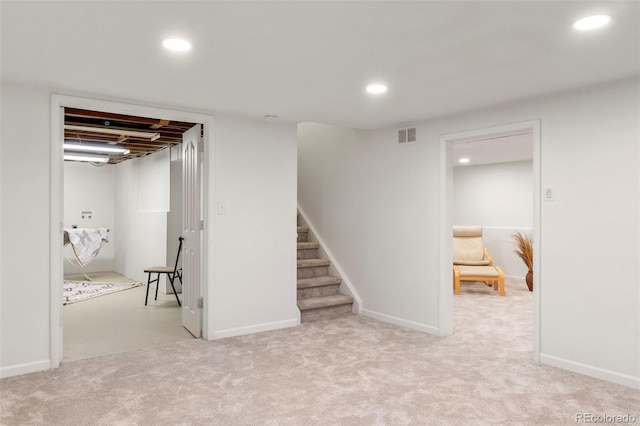 9300 W 53rd Ave, Arvada, CO 80002 - finished basement featuring stairway, recessed lighting, and carpet