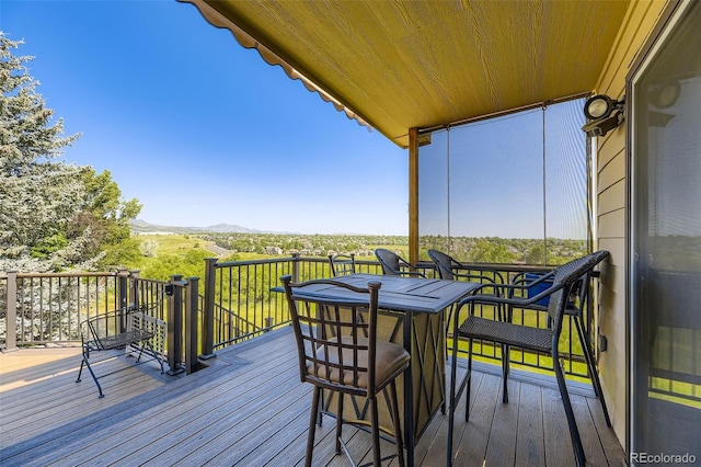 7043 S Owens Way, Littleton, CO 80127 - wooden deck featuring a mountain view