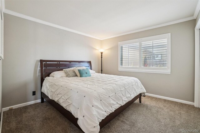 7311 Rattlesnake Dr, Lone Tree, CO 80124 - carpeted bedroom featuring ornamental molding and baseboards