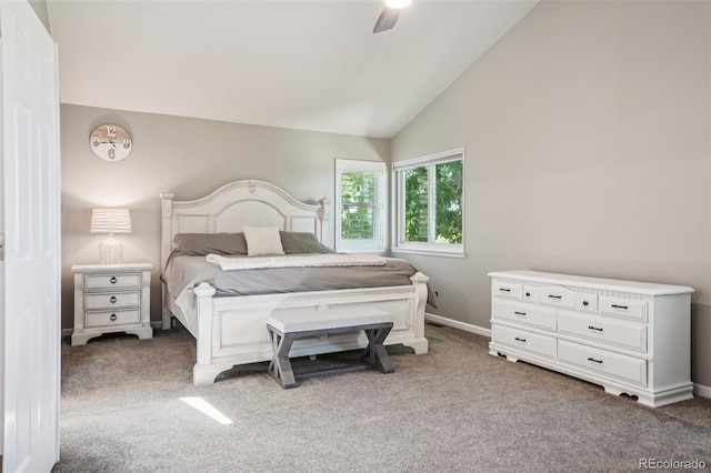 7311 Rattlesnake Dr, Lone Tree, CO 80124 - bedroom featuring carpet, a ceiling fan, and high vaulted ceiling