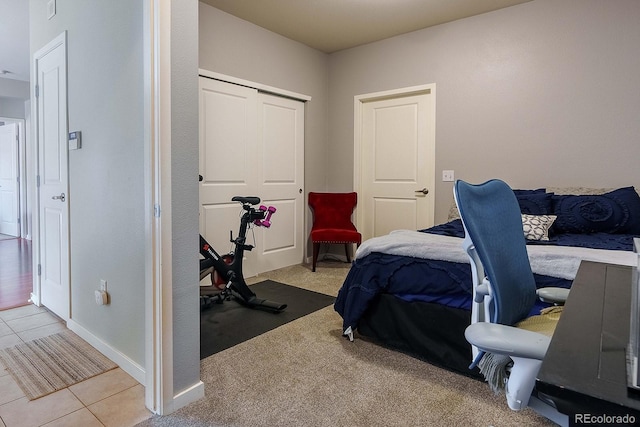 view of tiled bedroom