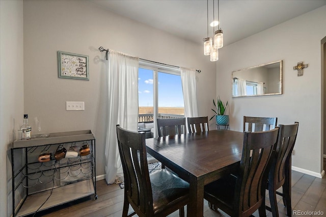 dining room featuring dark hardwood / wood-style floors