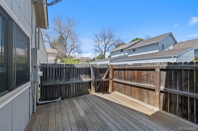 deck featuring a fenced backyard