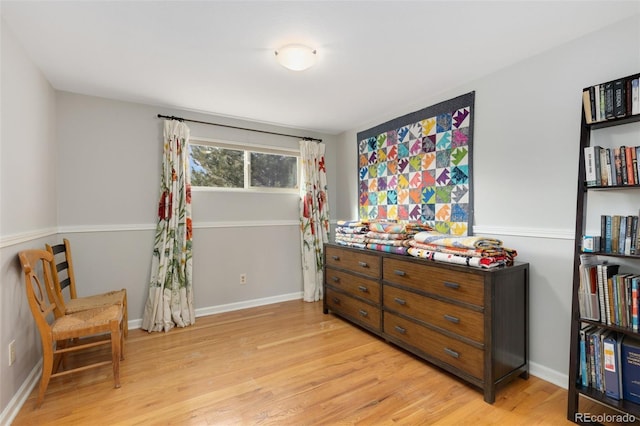 living area with light wood-type flooring