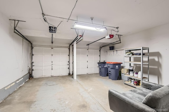 garage featuring a garage door opener