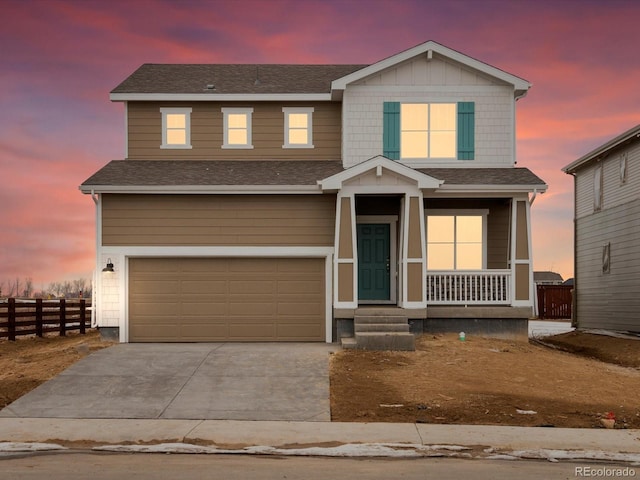 view of front of home with a garage