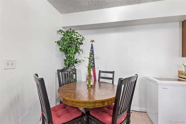 381 S Ames St Unit B103, Lakewood, CO 80226 - dining space featuring washing machine and clothes dryer and light colored carpet
